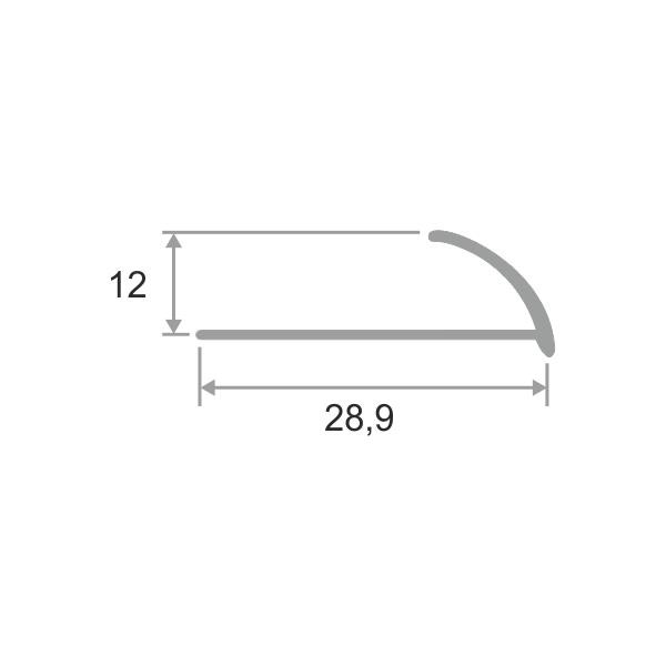 Профиль С-образный для плитки 12 мм ЛПО-12 Латунь полированная 2,7 м