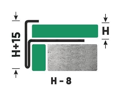 Профиль F-образный из нержавеющей стали 8 мм FF 8 M Сталь сатинированная 2,7 м