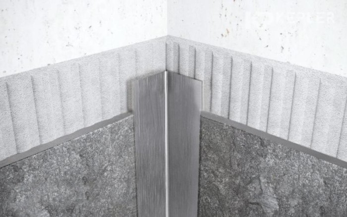 Внутренний уголок из нержавеющей стали 90х90 FLV 90 M Сталь сатинированная 3 м