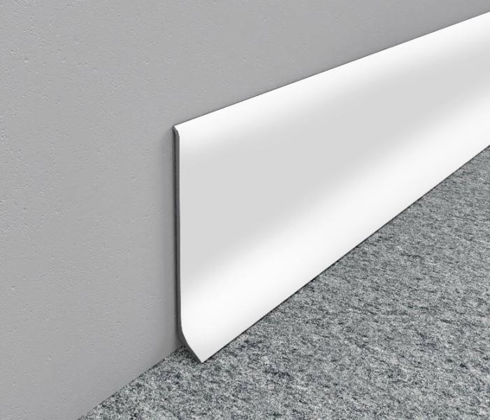 Напольный алюминиевый плинтус ПТ-79/10 алюминий белый 3 м