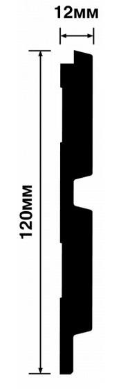 Отделочная панель 120х12 мм Hiwood LV123 BK114K черный 2,7м