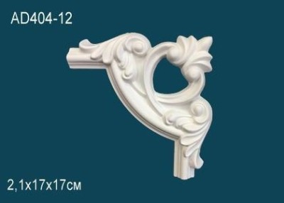 Угловой элемент с орнаментом Перфект AD404-12 170х170 мм белый полиуретан