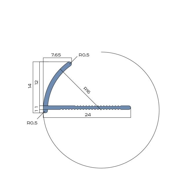 С-профиль для плитки 12 мм гибкий алюминиевый NEEXY PV21-44 SA муар антрацит 2.7 м