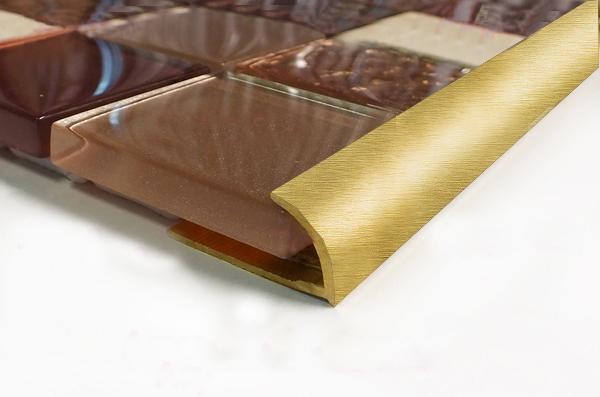 Профиль С-образный для плитки 12 мм ЛПО-12 Латунь браш 2,7 м