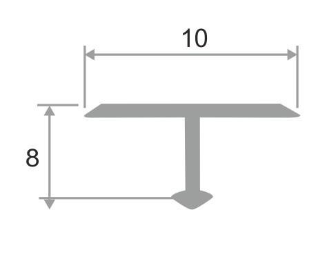 Профиль Т-образный алюминиевый 10 мм ПТ-10 Бронза глянец 2,7 м