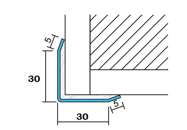 Уголок из нержавеющей стали 30х30 мм SAO12-30W SG Серебро глянец 2,7 м
