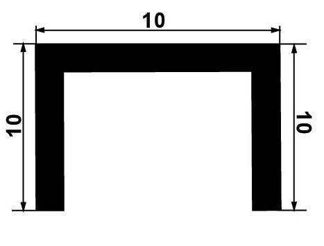 Латунный П-профиль Yakamoz ЛП-10х10х10 латунь полированная 2,7 м