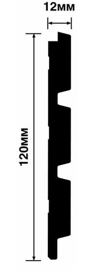 Отделочная панель 120х12 мм Hiwood LV124 BK114K черный 2,7м