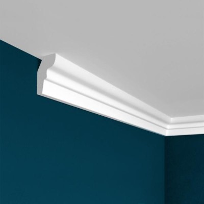 Потолочный плинтус Перфект Плюс P34 25 мм 2 м белый ударопрочный полимер