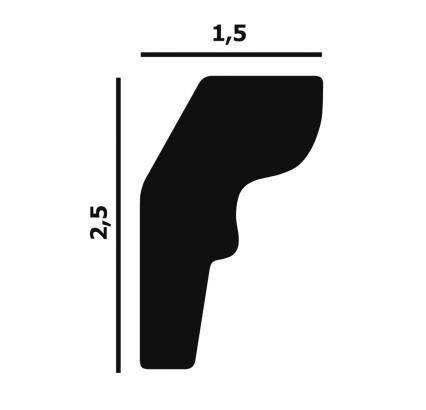 Потолочный плинтус Перфект Плюс P34 25 мм 2 м белый ударопрочный полимер
