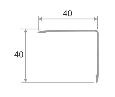 Алюминиевый уголок отделочный 40х40 ПН-40х40 Черный матовый 2,7 м