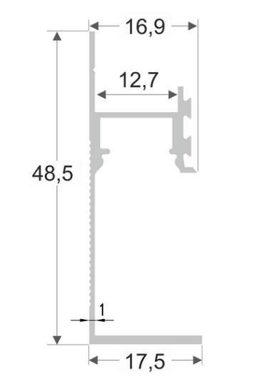 Алюминиевый плинтус напольный теневой с LED подсветкой и экраном ПО-196 черный матовый 2,7 м