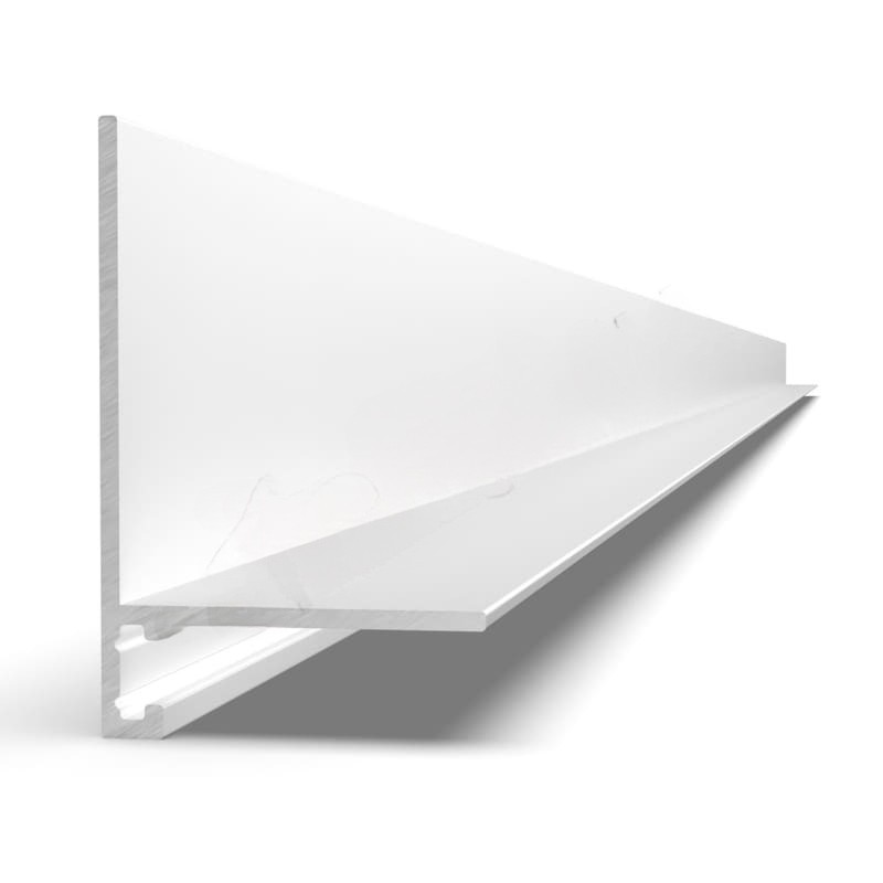 Щелевой миниплинтус из алюминия с заходом на стену 20х32 мм Мега-Трейд МП-32-2м 2334 белый муар RAL 9016 2 м