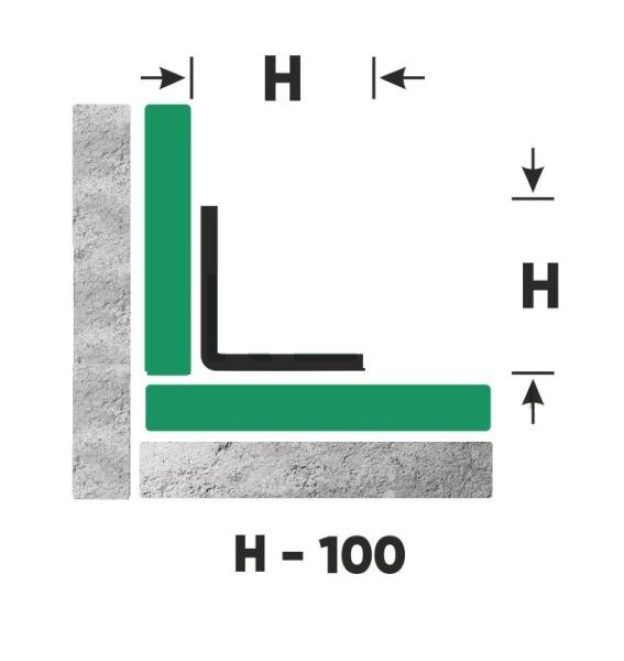 Внутренний уголок из нержавеющей стали 100х100 FLV 100 GP Золото полированное 3 м
