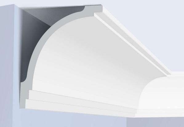 Потолочный плинтус 150х125 мм Hiwood A195 белый 2 м