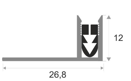 Монтажная планка для Т-профиля ПТО-11 алюминий 2,7 м