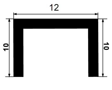 Алюминиевый П-профиль 10х12 мм Б-12 серебро матовое 3 м