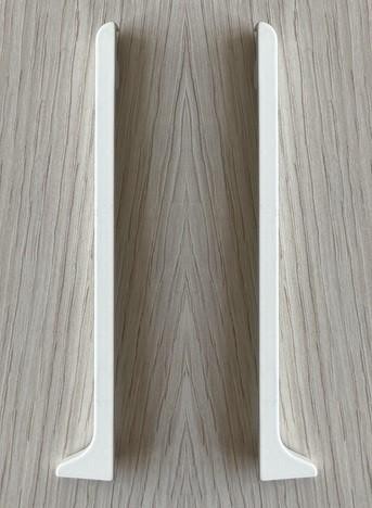 Фурнитура для напольного плинтуса ПЛ-40 заглушки (пара кмп) белый муар