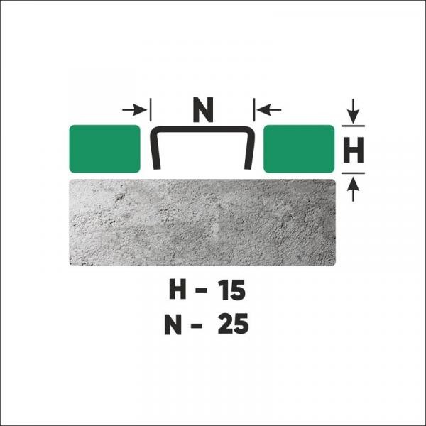 Стальной П-профиль 15х25 мм FUB 15х25 S сатинированная сталь 2,7 м