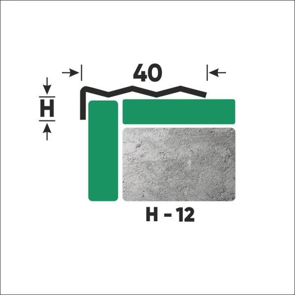 Угловой порог стальной 40х12 мм FCA 12 P полированная сталь 2,7 м