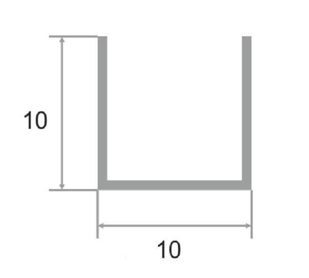П-профиль 10х10х10 мм латунный шлифованный PU 10 3м