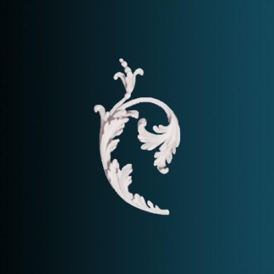 Декоративный орнамент Перфект G2358L 305х152х20 мм белый полиуретан