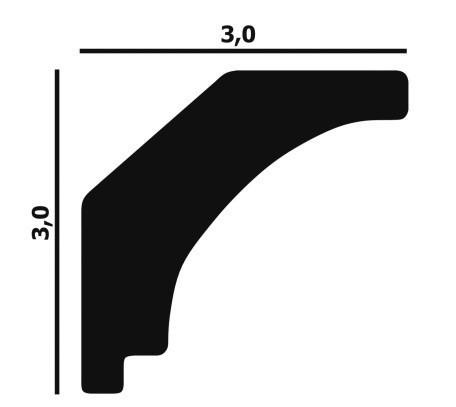 Потолочный плинтус Перфект Плюс P37 30 мм 2 м белый ударопрочный полимер