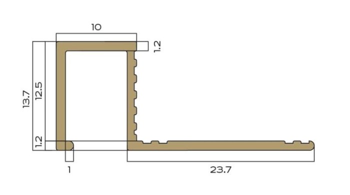 П-профиль из латуни закладной 10х12.5 мм NEEXY PVL32-02 CHR хром 2.7м