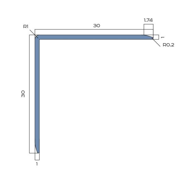 Уголок 30х30 мм алюминиевый NEEXY PV65-03 BS серебро блестящее 2.7 м
