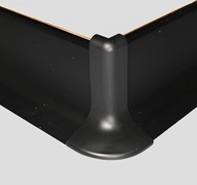 Комплект уголков внешних (2 шт.) для алюминиевого напольного плинтуса Effector Q63 ПВХ черный