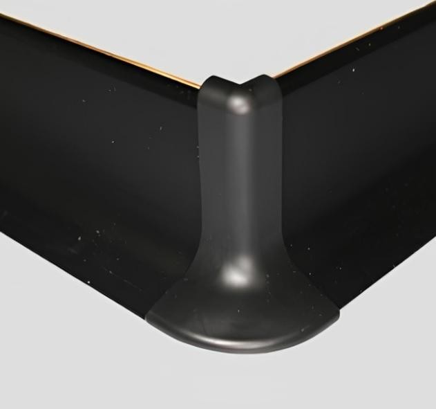 Комплект уголков внешних (2 шт.) для алюминиевого напольного плинтуса Effector Q63 ПВХ черный