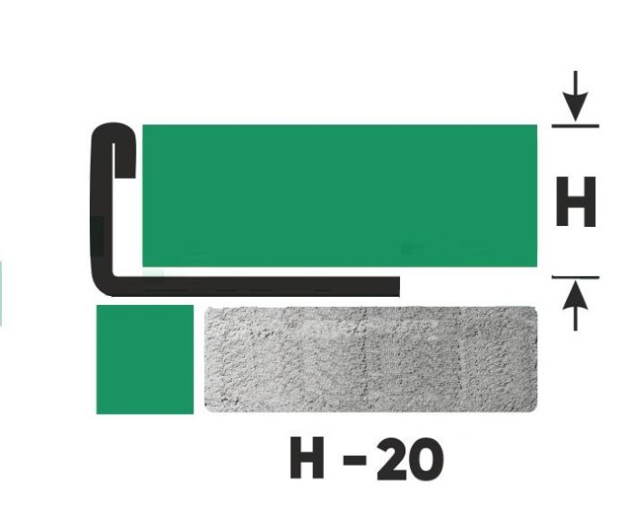 Профиль L-образный из нержавеющей стали 20 мм FG 20 GM Золото сатинированное 2,7 м