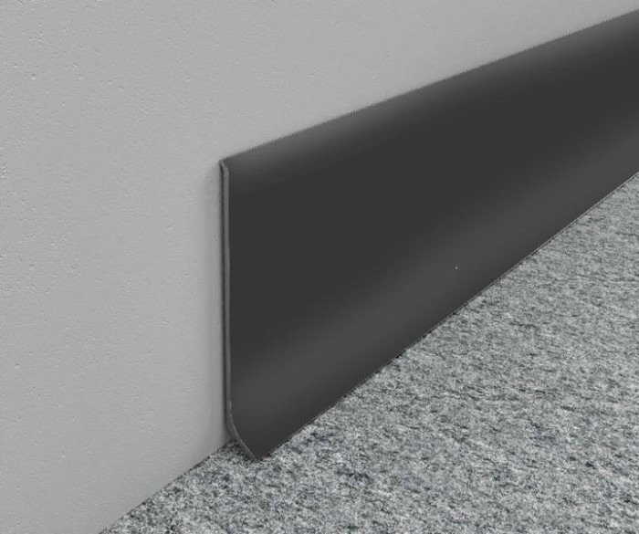 Напольный алюминиевый плинтус ПТ-79/15 алюминий чёрный 3 м