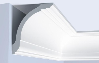 Потолочный плинтус 150х150 мм Hiwood A212 белый 2 м