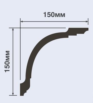 Потолочный плинтус 150х150 мм Hiwood A212 белый 2 м