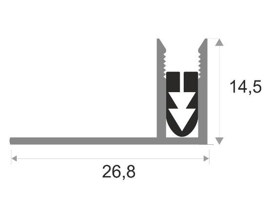 Монтажная планка для Т-профиля ПТО-13 алюминий 2,7 м