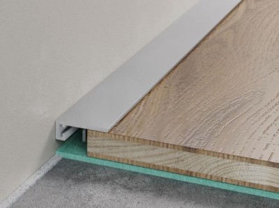 Алюминиевый микроплинтус ПО-189 серебро глянец 2,7 м