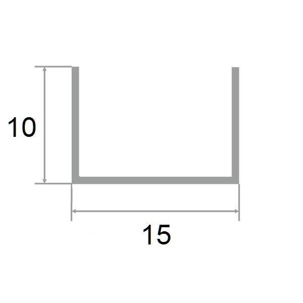 П-профиль 10х15х10 мм латунный шлифованный PU 15 3м