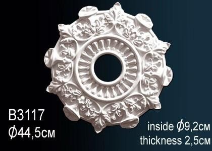 Потолочная розетка Перфект B3117 445 мм белый полиуретан