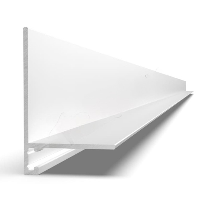 Щелевой миниплинтус из алюминия с заходом на стену 20х32 мм Мега-Трейд МП-32-3м 2334 белый муар RAL 9016 3 м