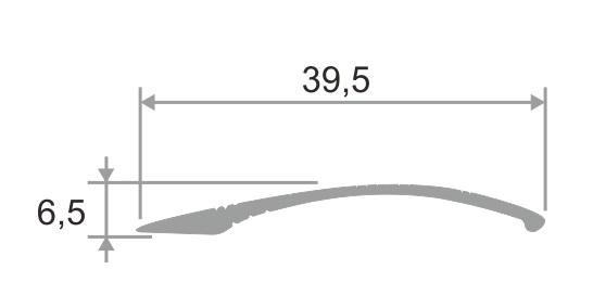 Алюминиевый порог рифлёный разноуровневый 39х6 мм ПО-39х6 Серебро матовое 2,7 м