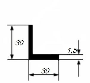 Алюминиевый уголок 30х30х1,5 мм равносторонний 3 м