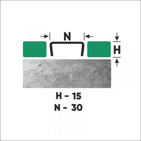 Стальной П-профиль 15х30 мм FUB 15х30 GS золото сатинированное 2,7 м