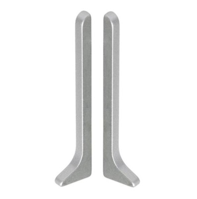 Комплект заглушек (левая+правая) для алюминиевого напольного плинтуса Effector Q63 ПВХ серебро