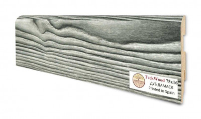 Плинтус для пола 75х16 мм Teckwood Дуб Дамаск цветной МДФ 2.15 м