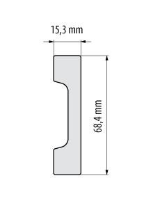 Напольный плинтус из полистирола 68х15 Cezar Elegance LPC-23 - 148 Серебряный брашированный 2,44 м