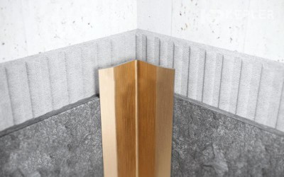 Внутренний уголок из нержавеющей стали 15х15  FV 15 GM Золото сатинированное 3 м