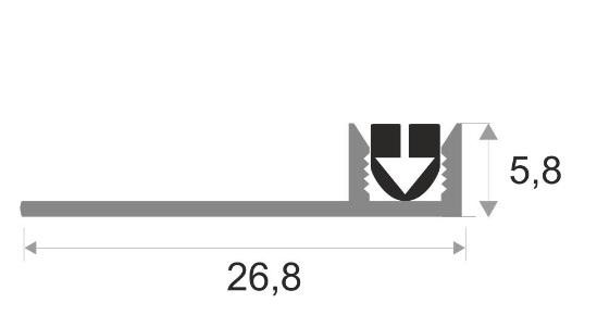 Монтажная планка для Т-профиля ПТО-5 алюминий 2,7 м