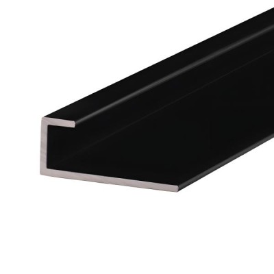 Алюминиевый П-профиль для стёкол 5 мм ПО-111 черный матовый 2,7 м