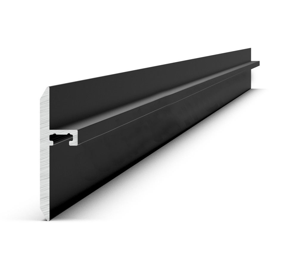 Стыковочный порожек напольный из алюминия 38х11 мм Мега-Трейд 9155 черный 3 м